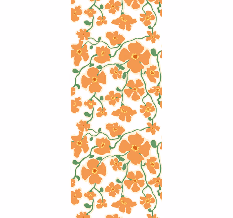 papel de parede flores desenho floral florescendo - TenStickers