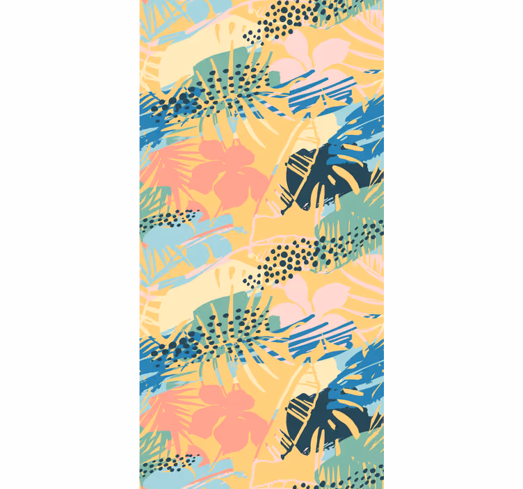 Papel de parede natureza padrões florais tropicais - TenStickers