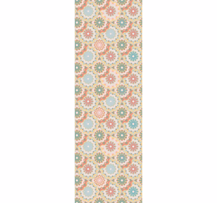 papel de parede floral design circular ornamentado - TenStickers