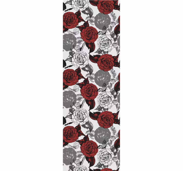 papel de parede flores arranjo floral vermelho - TenStickers