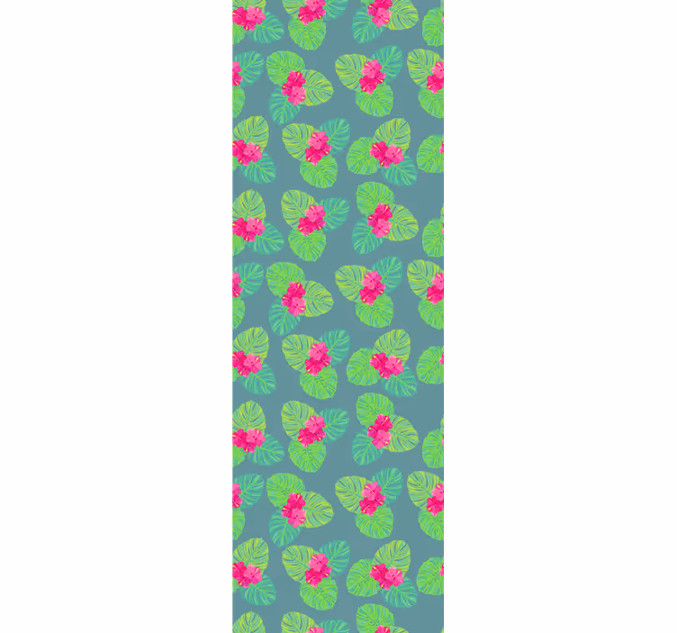 papel de parede flores folhas floridas exóticas - TenStickers