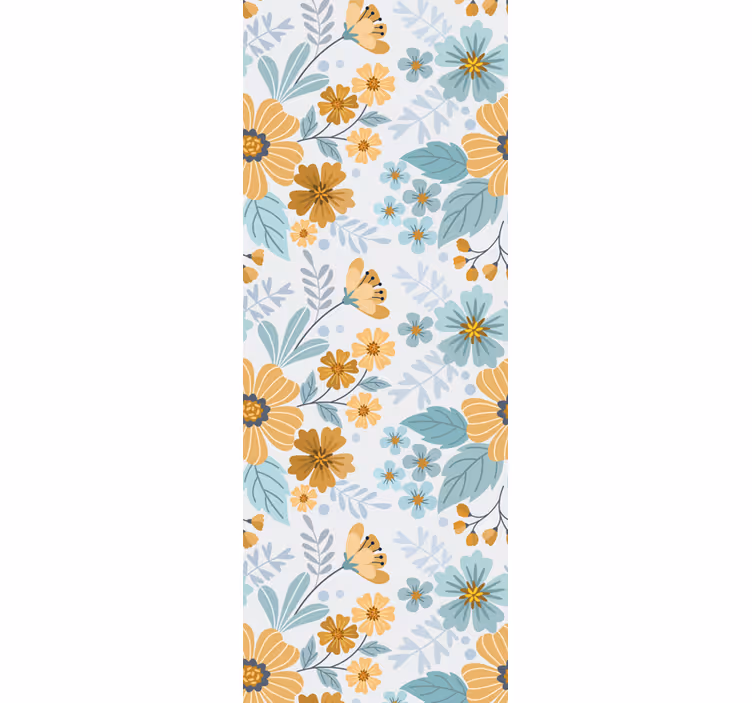 papel de parede flores arranjo floral de borboletas - TenStickers