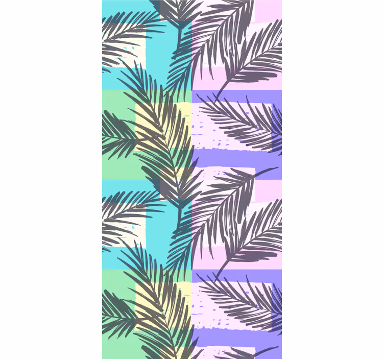 papel de parede selva palmeiras pastel abstratas - TenStickers