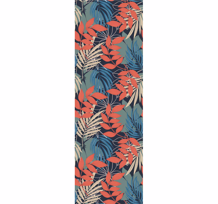 Papel de parede folhas selva de coral azul - TenStickers