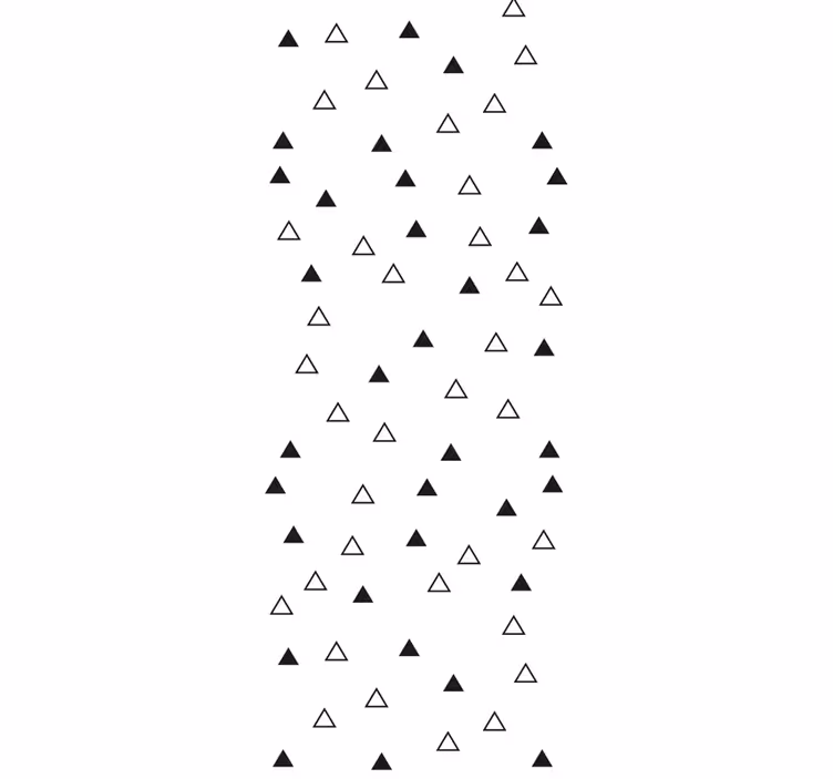 papel de parede triângulos padrão escandinavo preto e branco - TenStickers