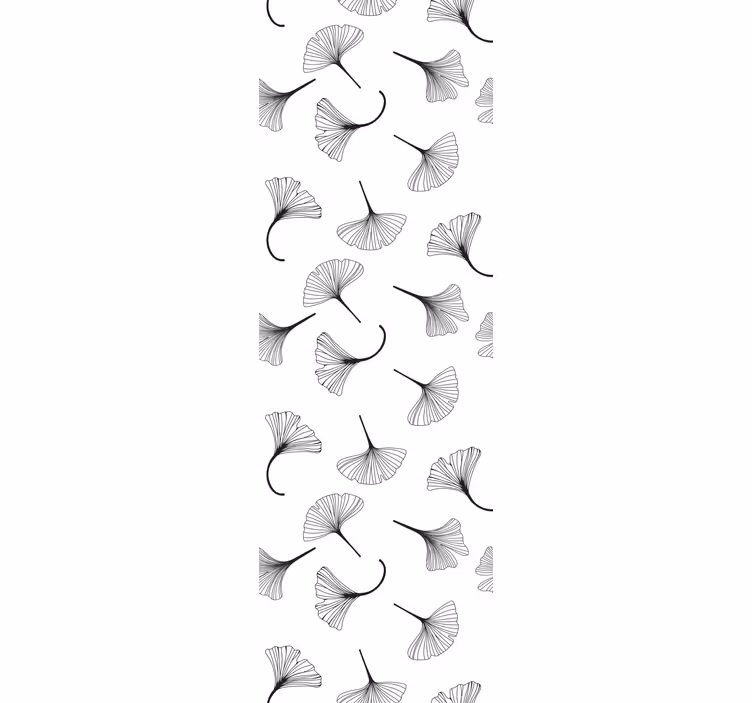 papel de parede floral motivo de folha de ginkgo - TenStickers