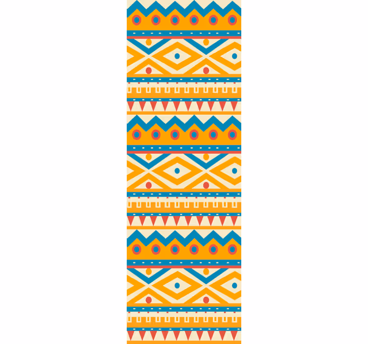 papel de parede horizontal bandas com motivos tribais - TenStickers