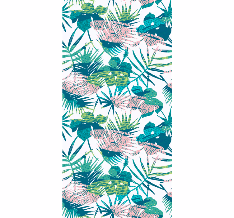 papel de parede selva explosão de folhas botânicas - TenStickers