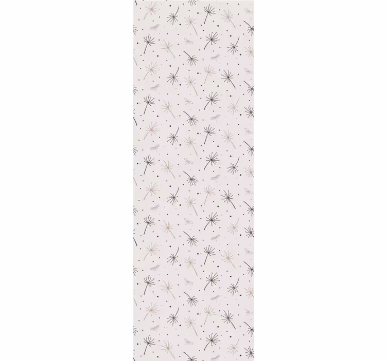 papel de parede flores inspiração dente de leão cinza - TenStickers