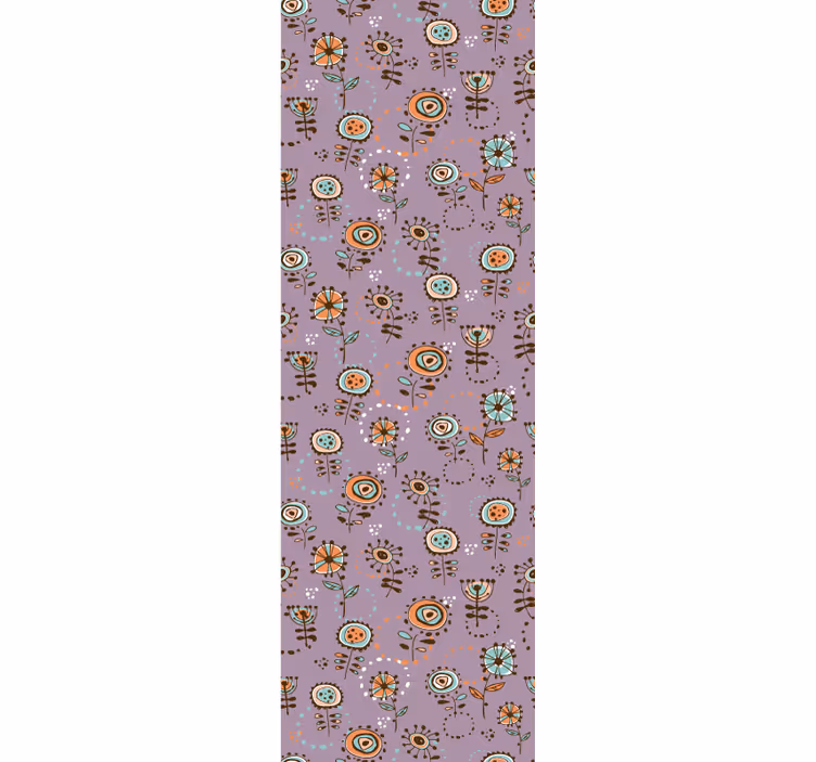 papel de parede flores patch de arte popular - TenStickers