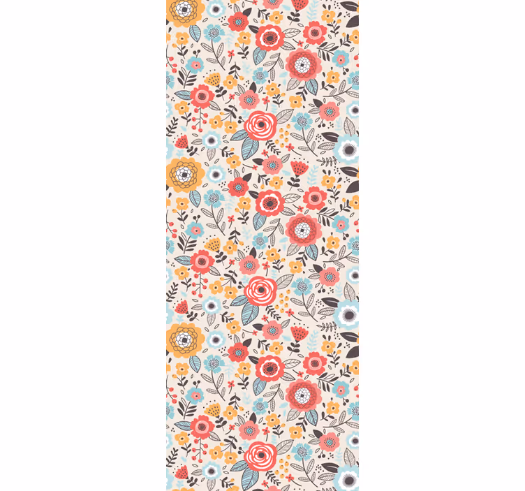 papel de parede flores design floral colorido - TenStickers