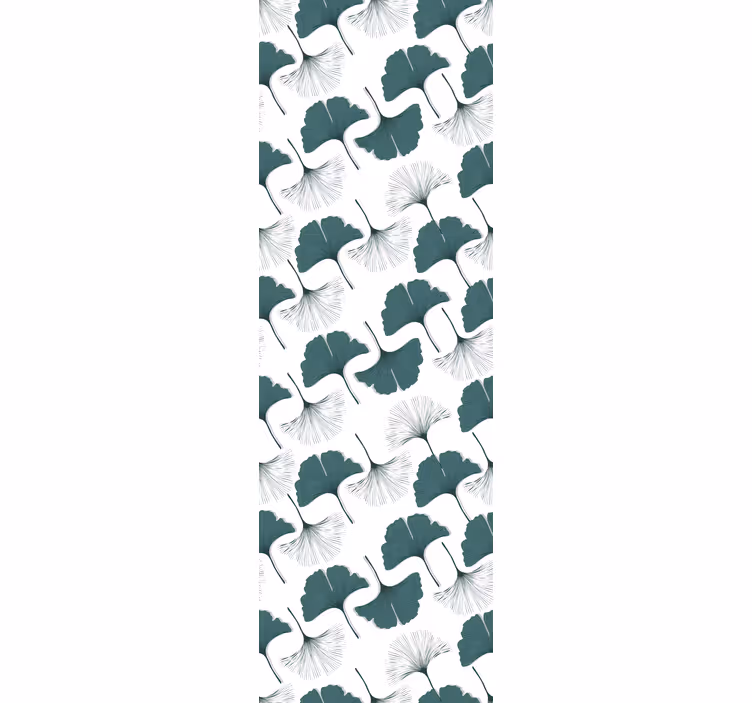 Papel de parede folhas arranjo de ginkgo cinza - TenStickers