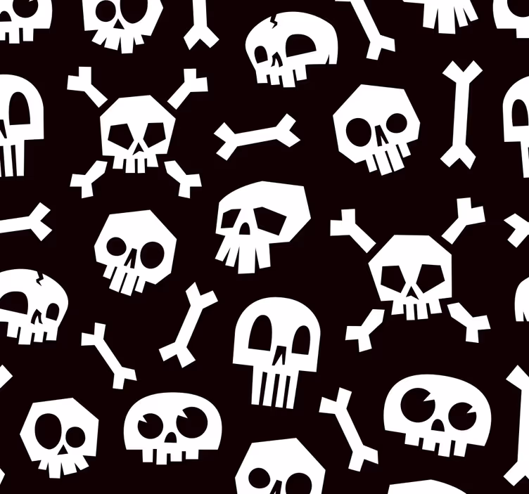 Papel de parede halloween caveiras e ossos - TenStickers