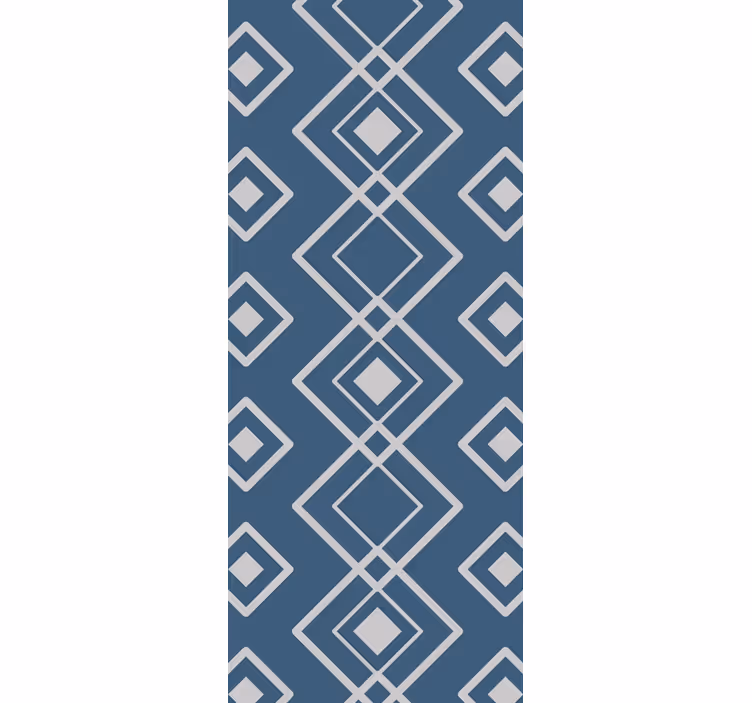 papel de parede formas geométricas grade azul diamante - TenStickers