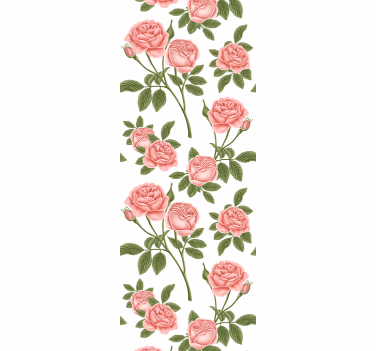 papel de parede flores rosa floral rosa - TenStickers