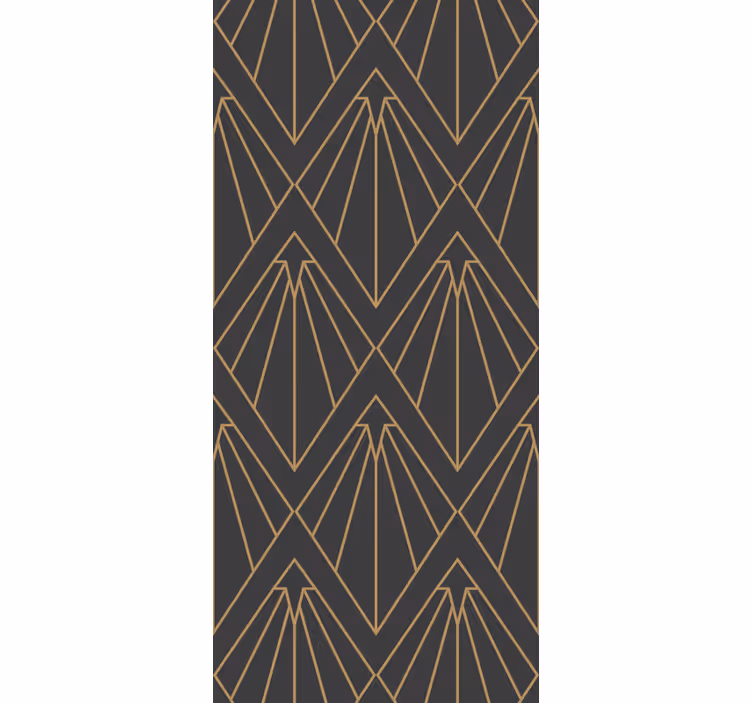 papel de parede formas geométricas leque dourado déco - TenStickers
