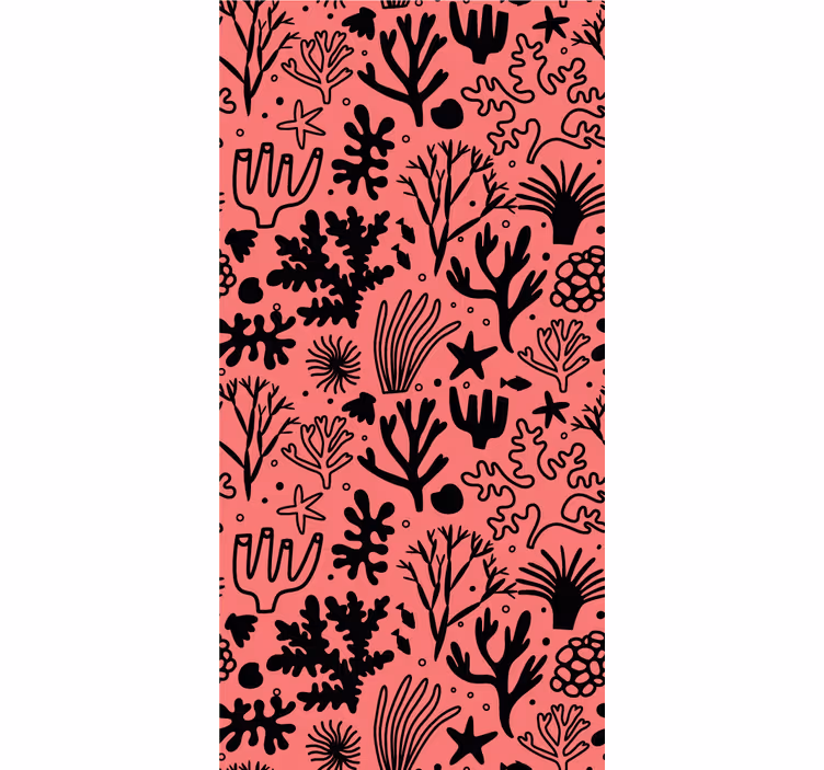 papel de parede casa de banho elementos de recife de coral - TenStickers