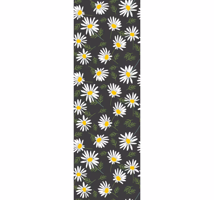 papel de parede flores margaridas e folhas - TenStickers