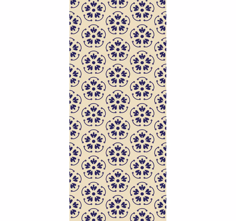 papel de parede floral motivos azuis redondos - TenStickers