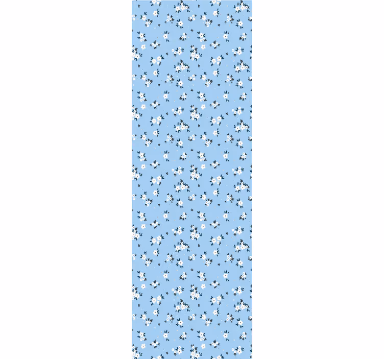 papel de parede flores fundo floral azul - TenStickers