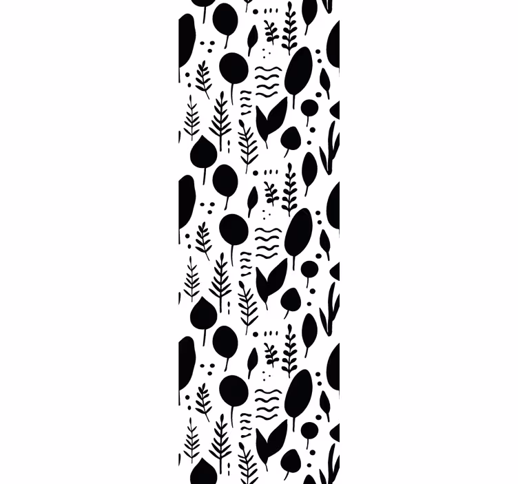 Papel de parede folhas coleção preto e branco - TenStickers