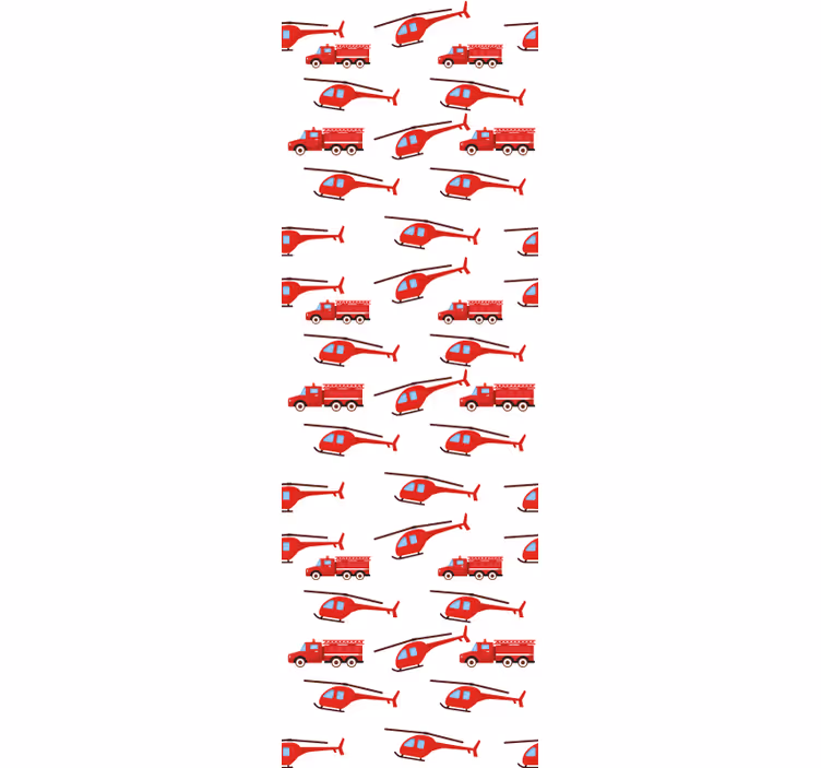 papel de parede infantil helicóptero vermelho divertido - TenStickers