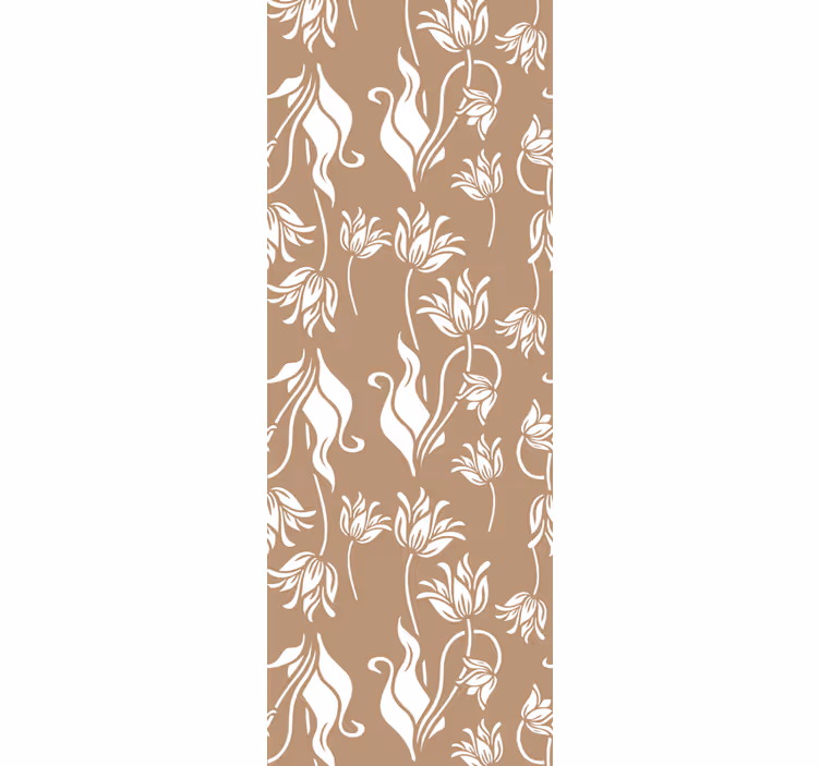 papel de parede floral display bege elegante - TenStickers