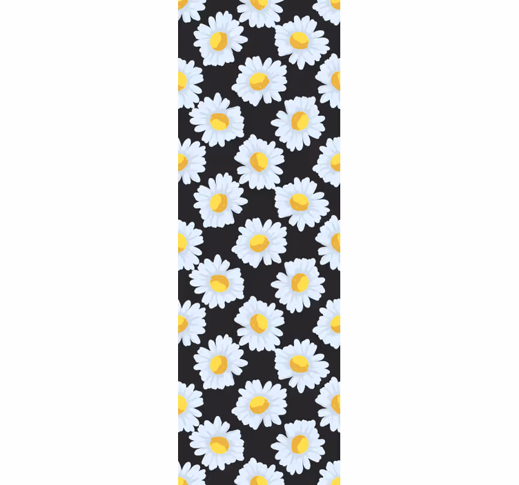 Papel de parede flores flores de margarida preta - TenStickers
