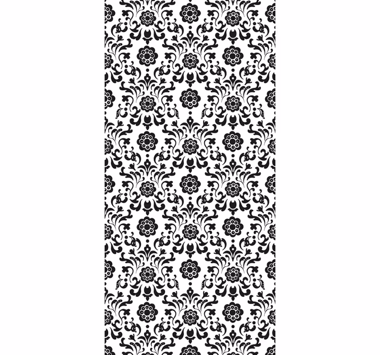 papel de parede floral clássico preto e branco - TenStickers