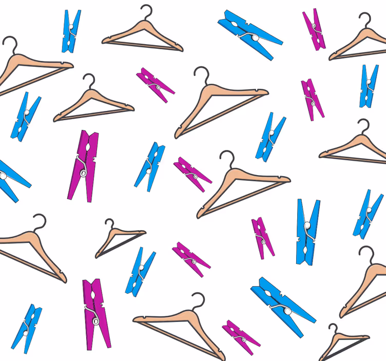 Papel de parede personalizável roupas e cabides - TenStickers