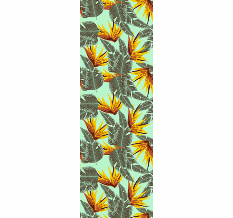 Papel de parede natureza explosão de folhagem tropical - TenStickers
