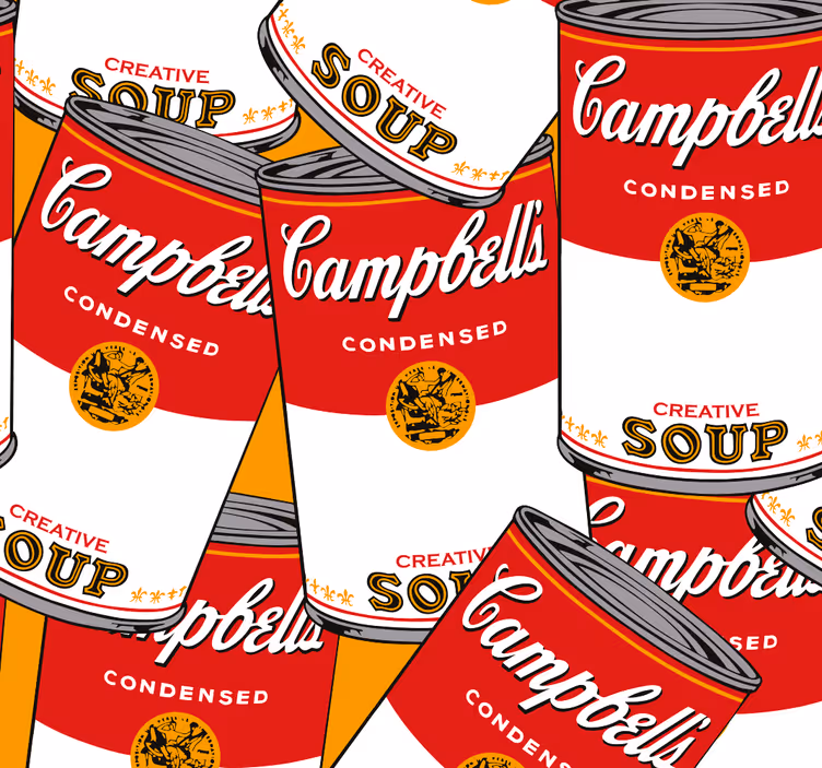 papel de parede artístico campbell e andy warhol - TenStickers