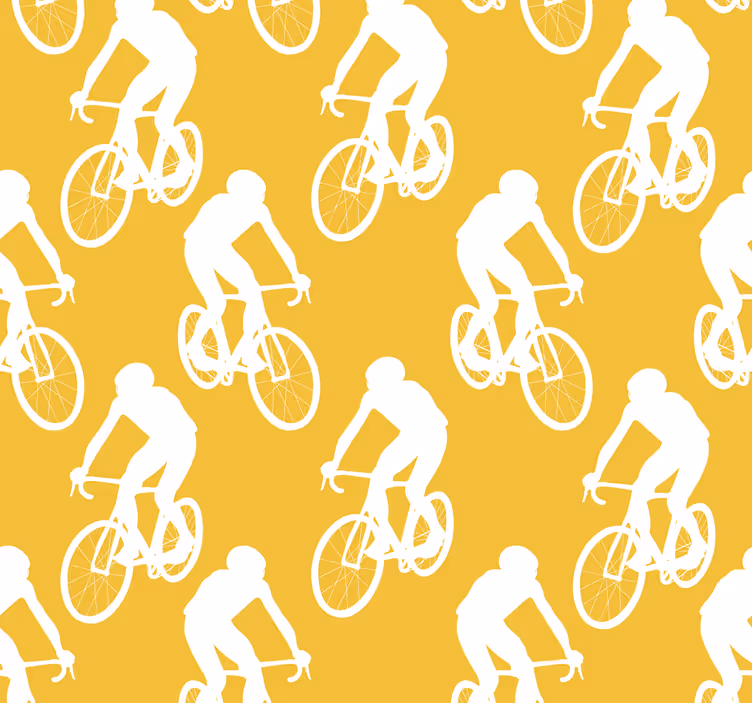 papel de parede amarelo ciclistas - TenStickers