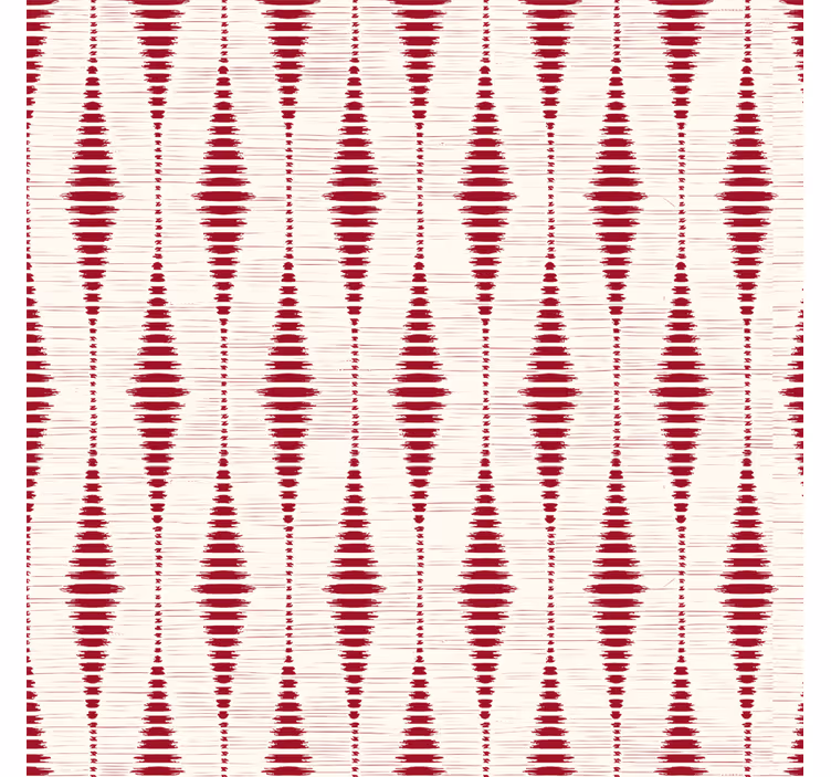 Papel de parede geométrico rabaul ikat vermelho - TenStickers
