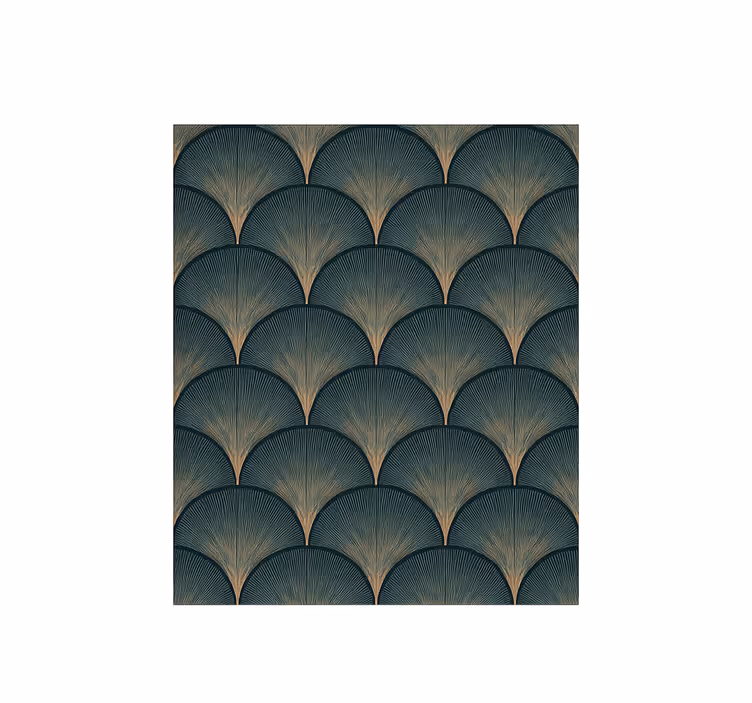 Papel de parede vintage leques verdes art déco dos anos 1920 - TenStickers