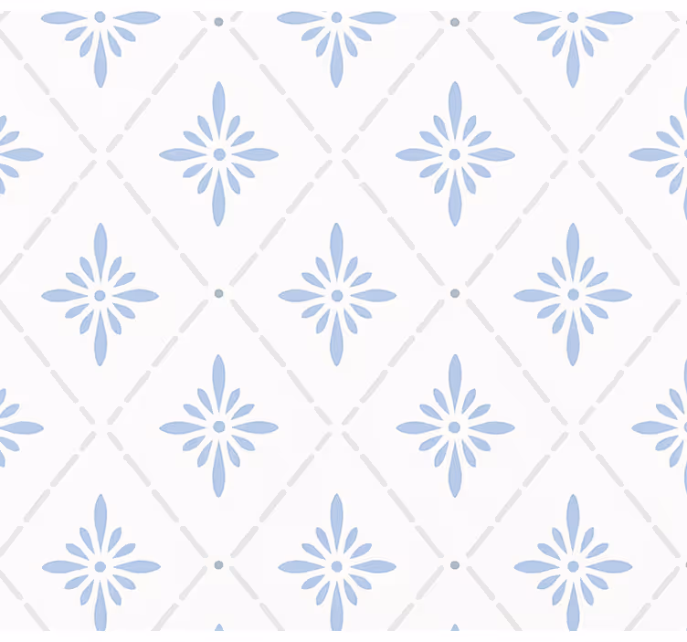 papel de parede para cozinha azulejos de losango azul - TenStickers