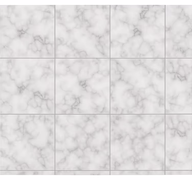 Papel de parede para cozinha ladrilho quadrado de mármore branco - TenStickers