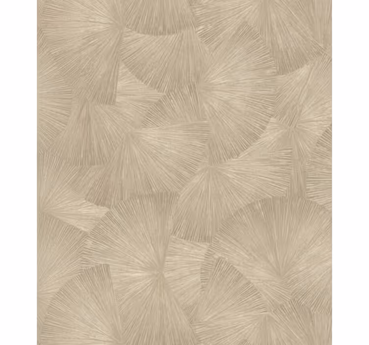 Papel de parede folhas ventilador abstrato chic bege - TenStickers