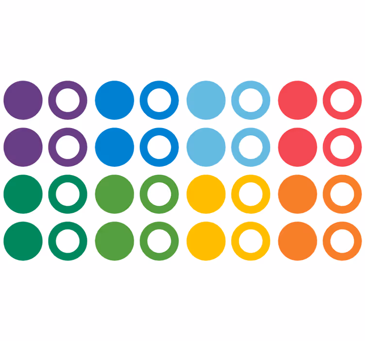 Papel de parede formas geométricas círculos coloridos - TenStickers
