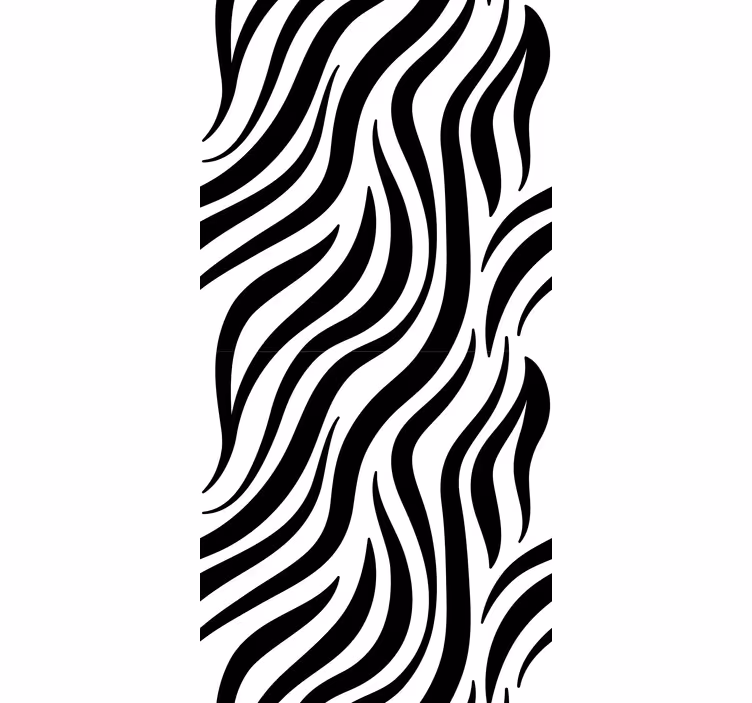Papel de parede formas geométricas listras zebra preto e branco - TenStickers
