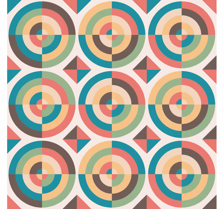 Papel de parede formas geométricas formas abstratas retrô - TenStickers