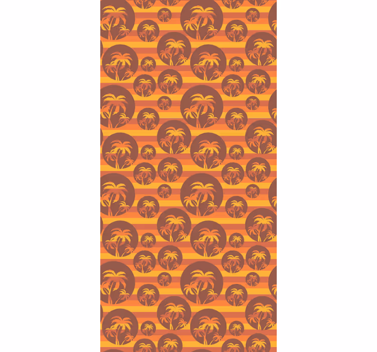 Papel de parede natureza pôr do sol retrô e palmeiras - TenStickers