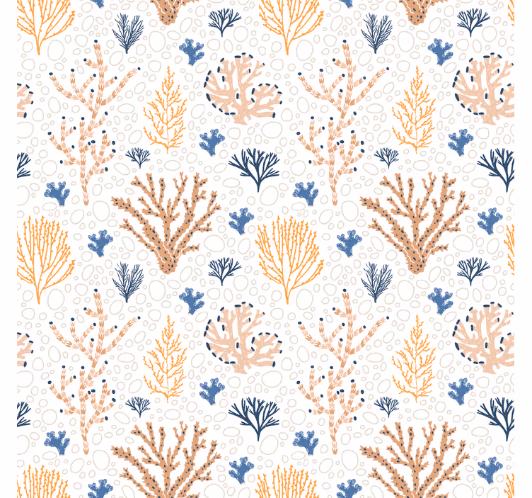 Papel de parede natureza padrão de coral estiloso - TenStickers