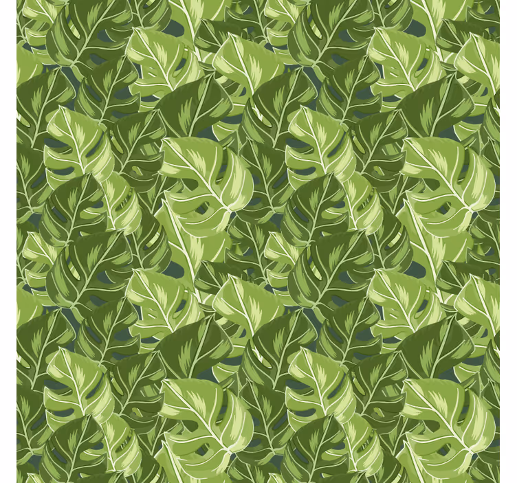 Papel de parede natureza com padrões de folhas luxuosas - TenStickers