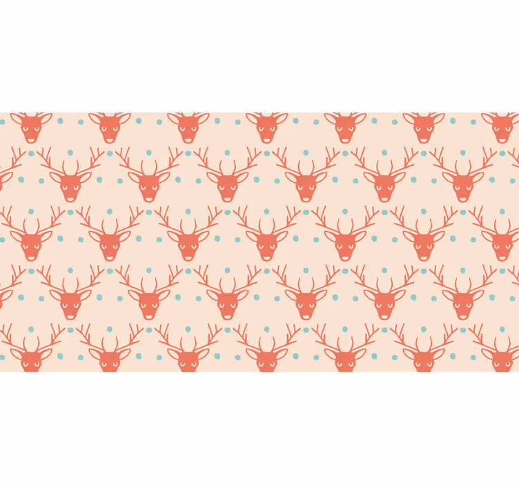 Papel de parede natal padrão de rena vermelha - TenStickers