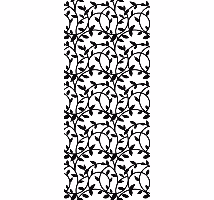 Papel de parede para sala ramos pretos e brancos - TenStickers