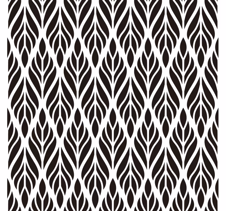 Papel de parede para sala folhas pretas elegantes - TenStickers