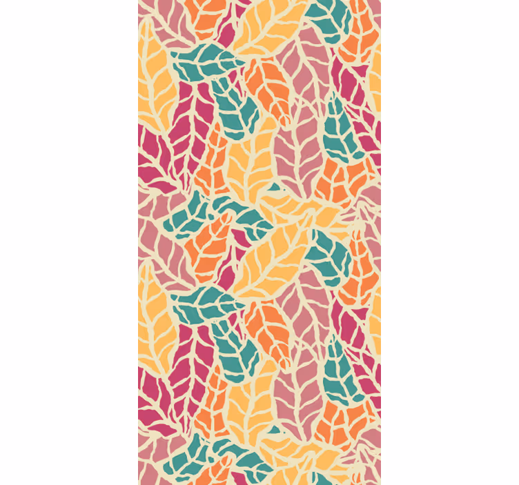 Papel de parede folhas mosaico colorido - TenStickers