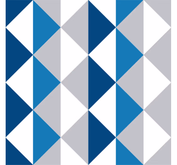 Papel de parede triângulos padrão azul clássico - TenStickers