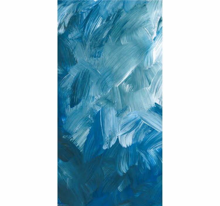 Papel de parede ornamental em pinceladas azuis abstratas - TenStickers